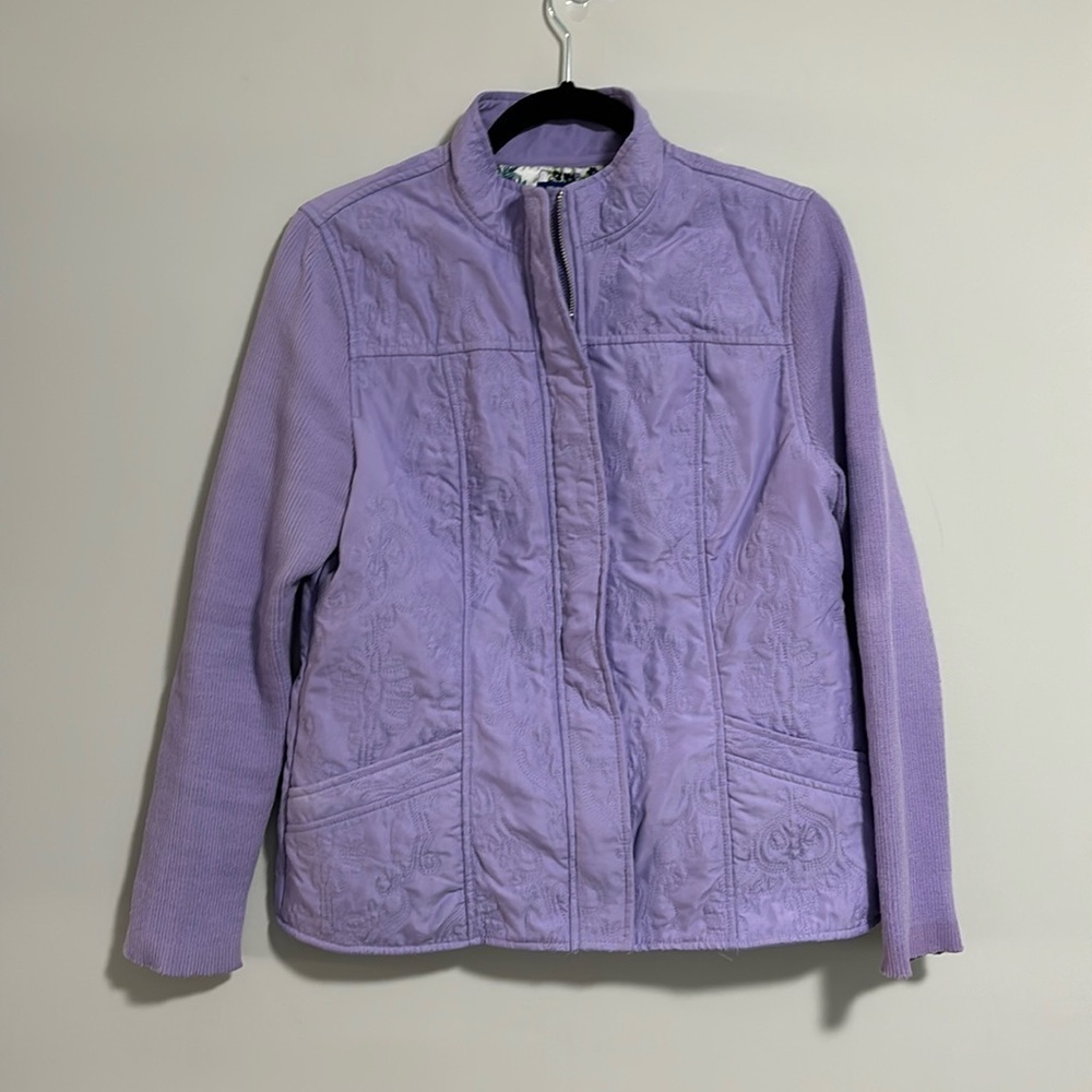 Tabi Simply Classic Embroidered Jacket Blazer Knit Sleeves Colour Lilac Medium